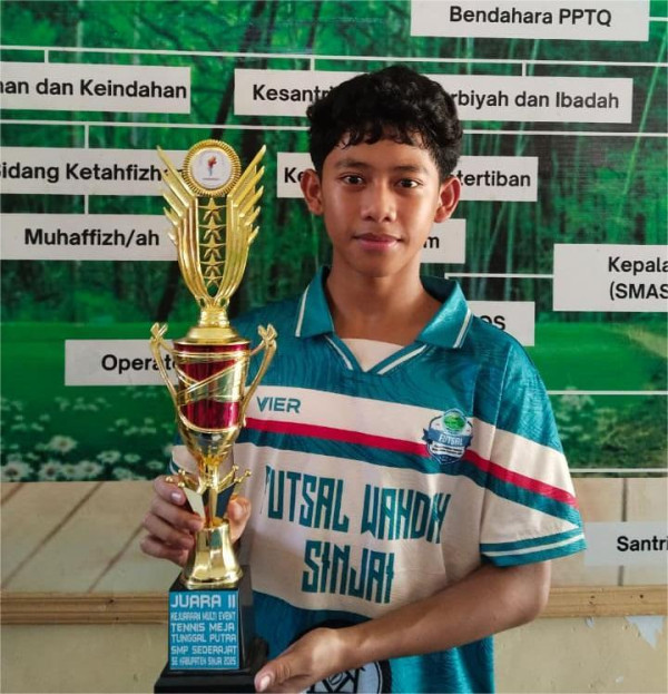 Andi Muhammad Nizam AS Raih Juara II pada Kejuaraan Tenis Meja Tingkat SMP se-Kabupaten Sinjai 2025